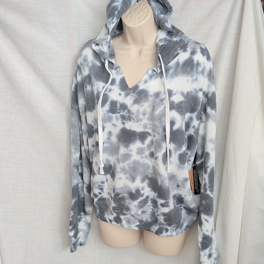 Hoodie 1X Tie Dye Pullover Sweatshirt Lightweight V-Neck Shirt Urban Rebel New